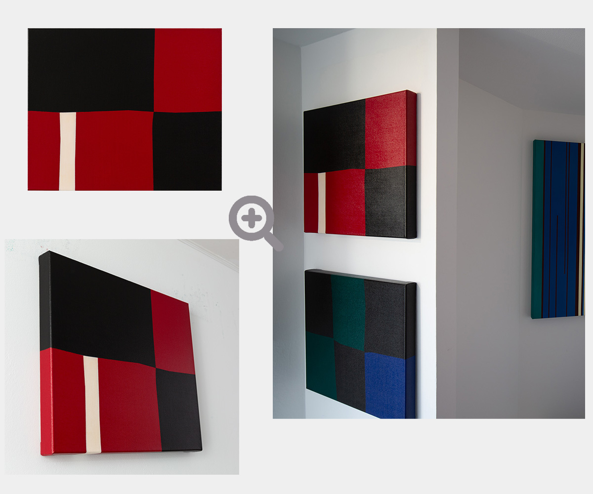 Gemaelde: rot und schwarz, Farbfeld minimalistisch KH#292